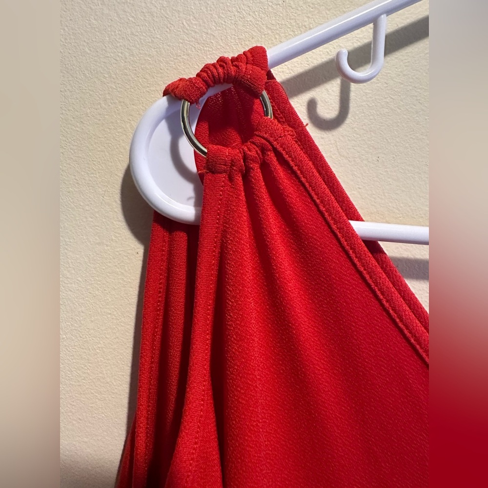 BOLD ELEMENTS size XL Red Cold Shoulder Blouse - Picture 3 of 7